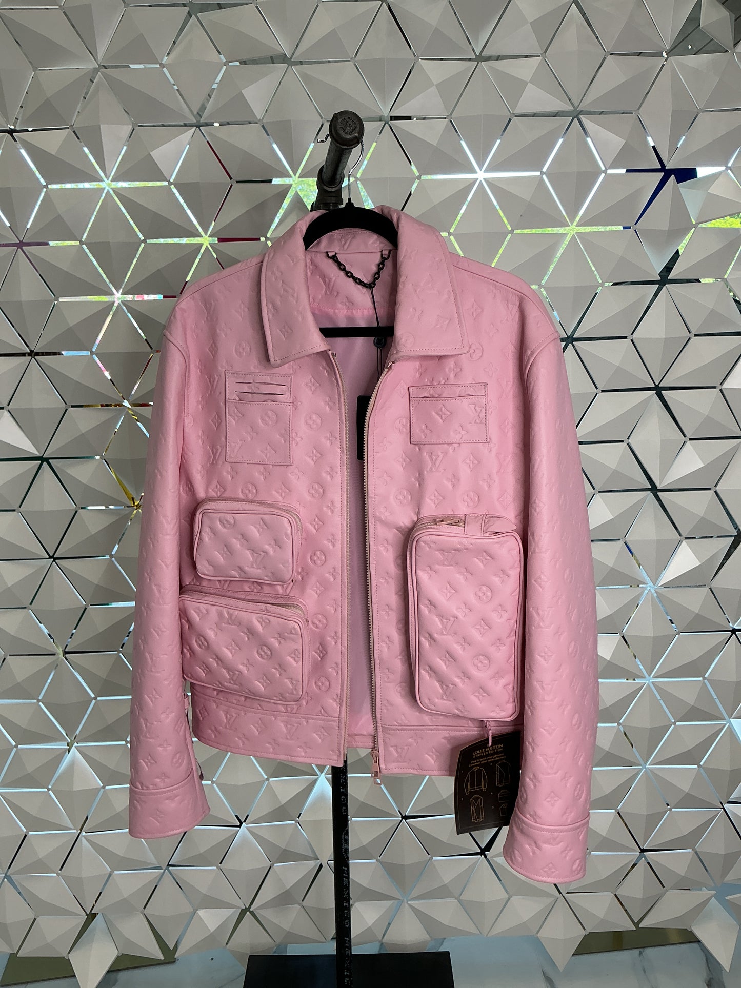 Luxury Pink Leather Jacket
