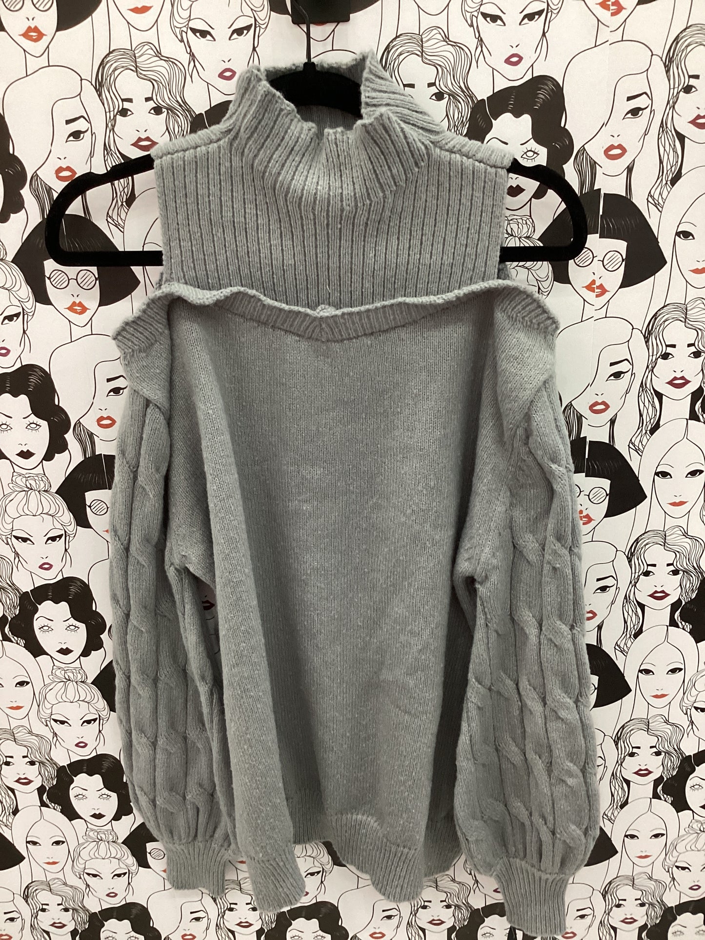 Cold shoulder knit top