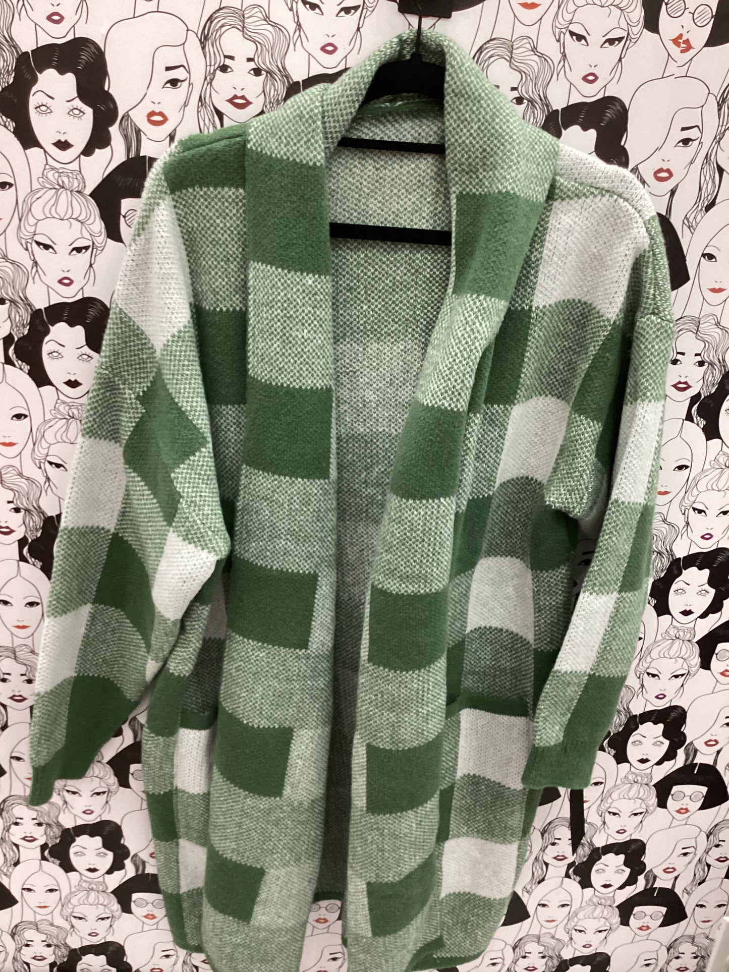 Checkerboard cardigan