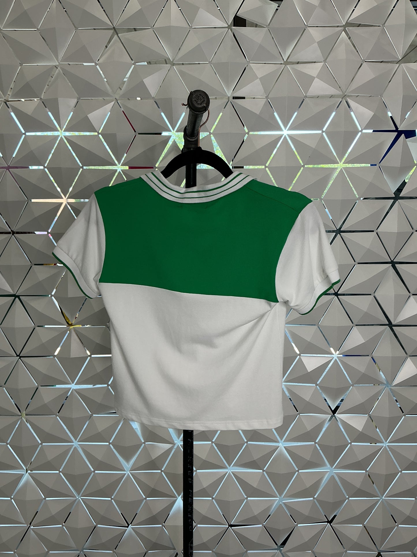 Luxury Cropped Color Block Polo