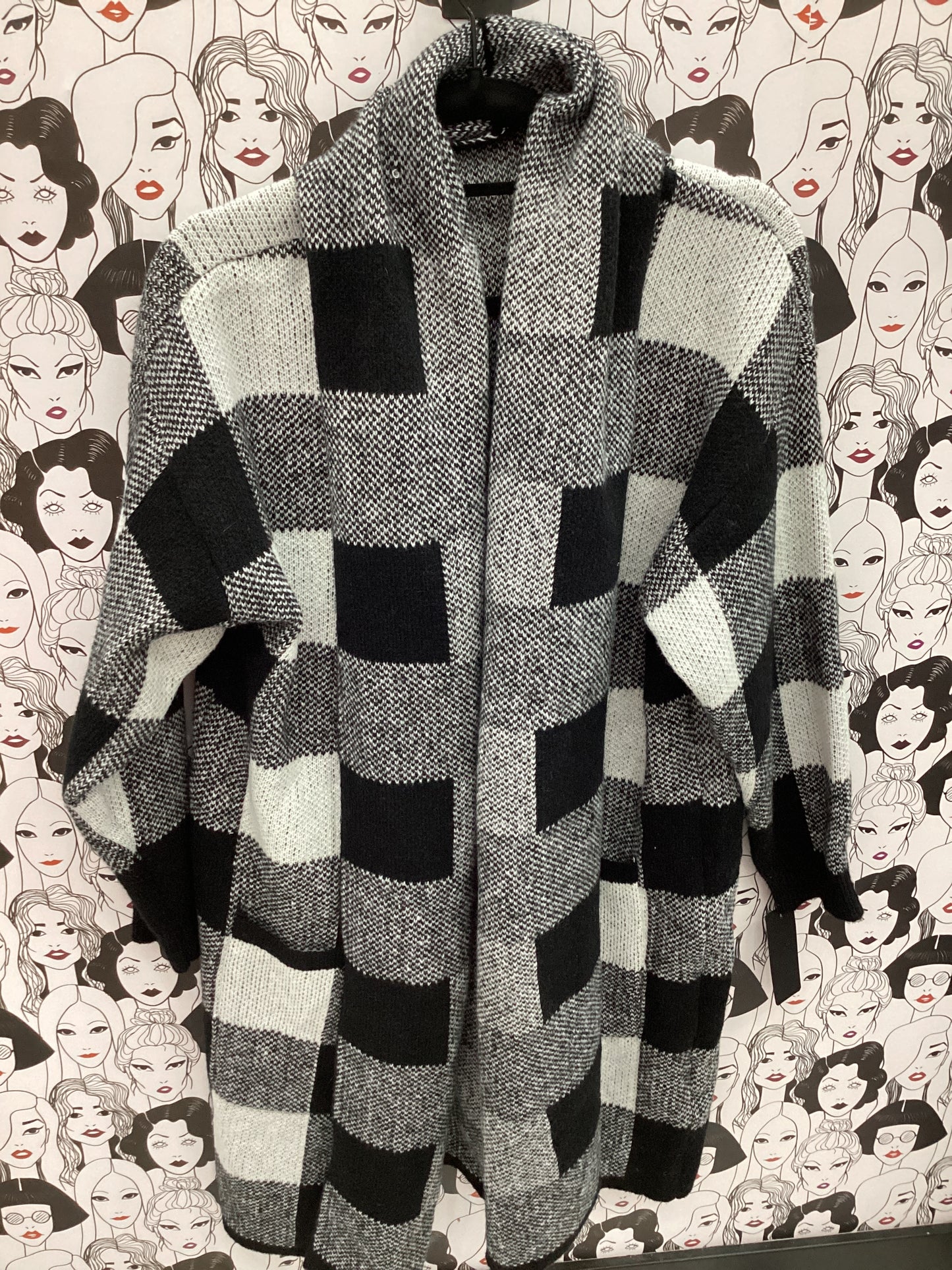 Checkerboard cardigan