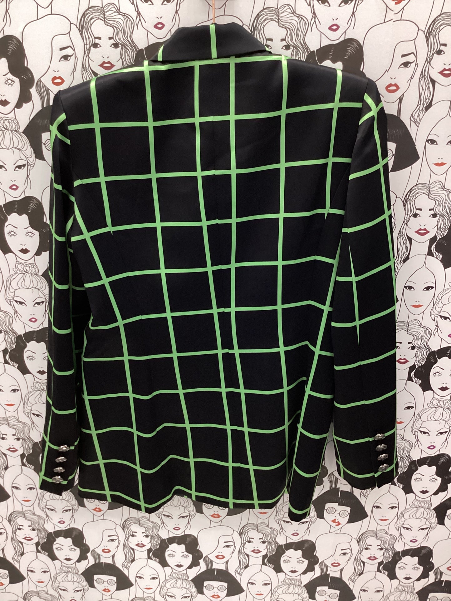 Luxury black and lime green blazer