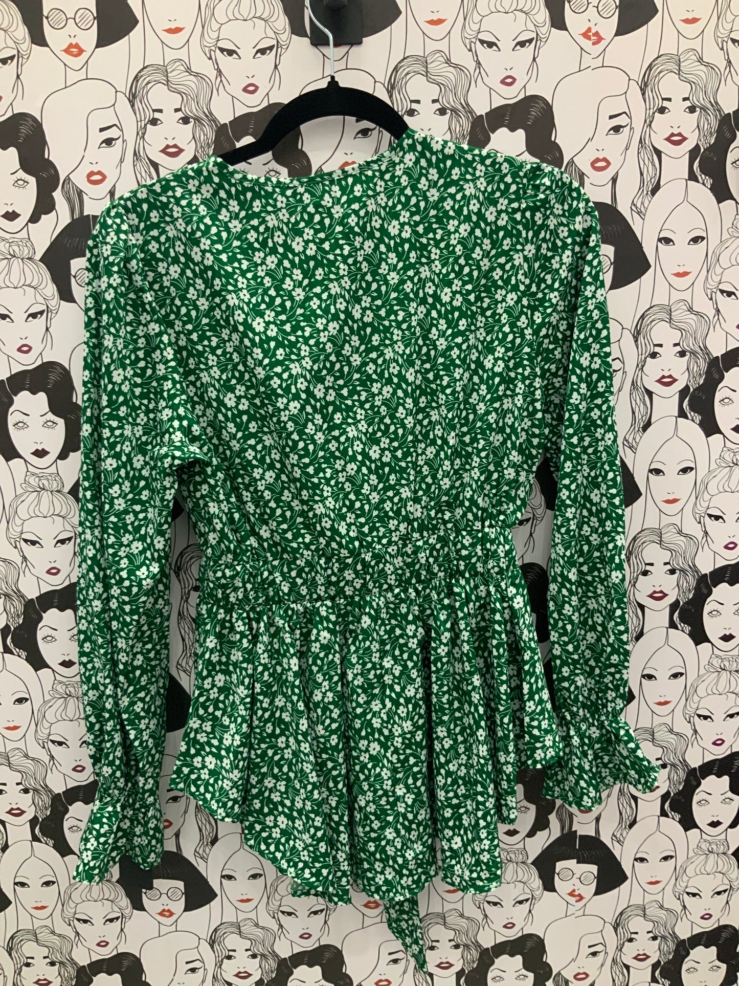 Green Floral Blouse
