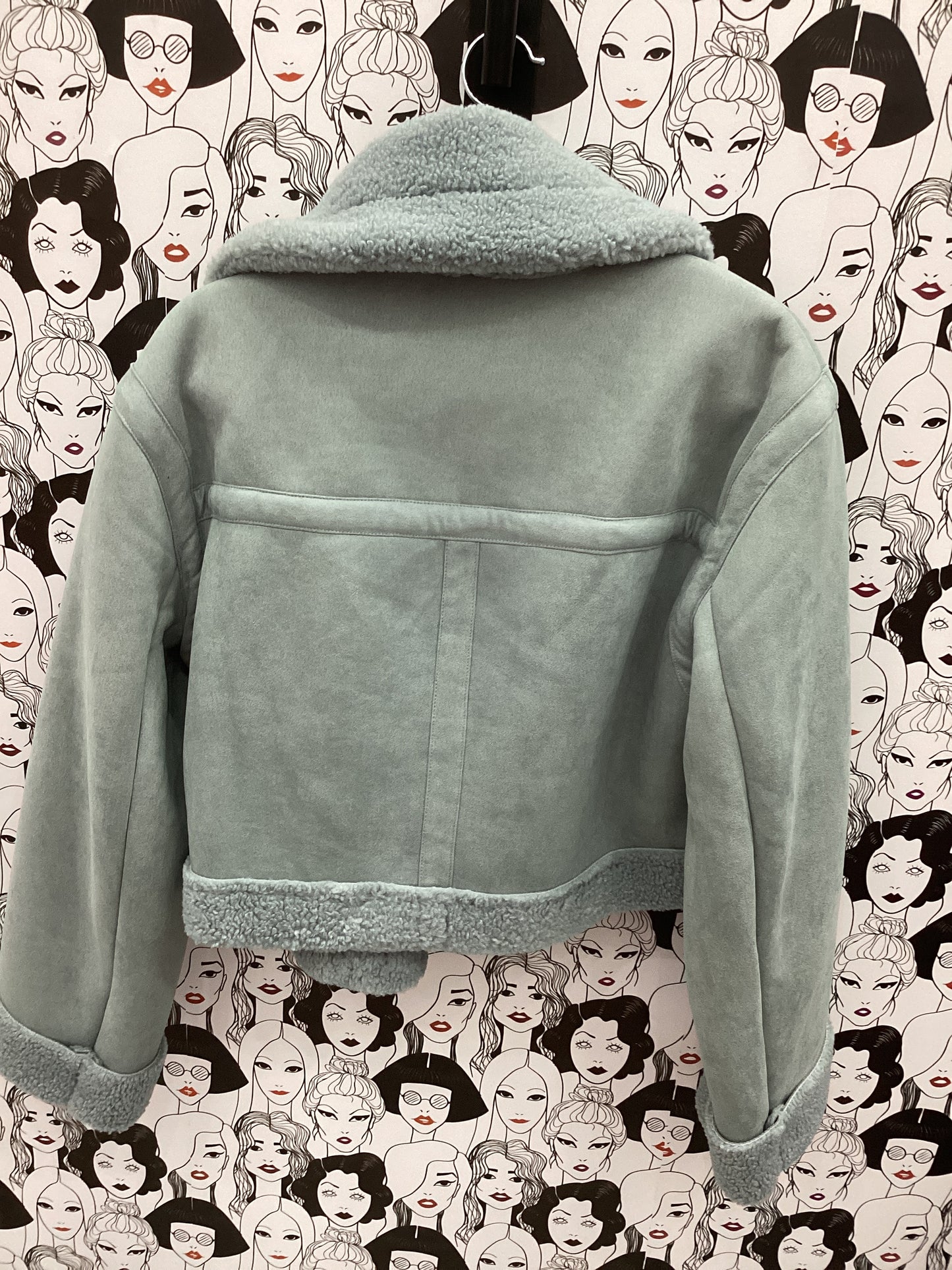 Suede Moto coat cropped