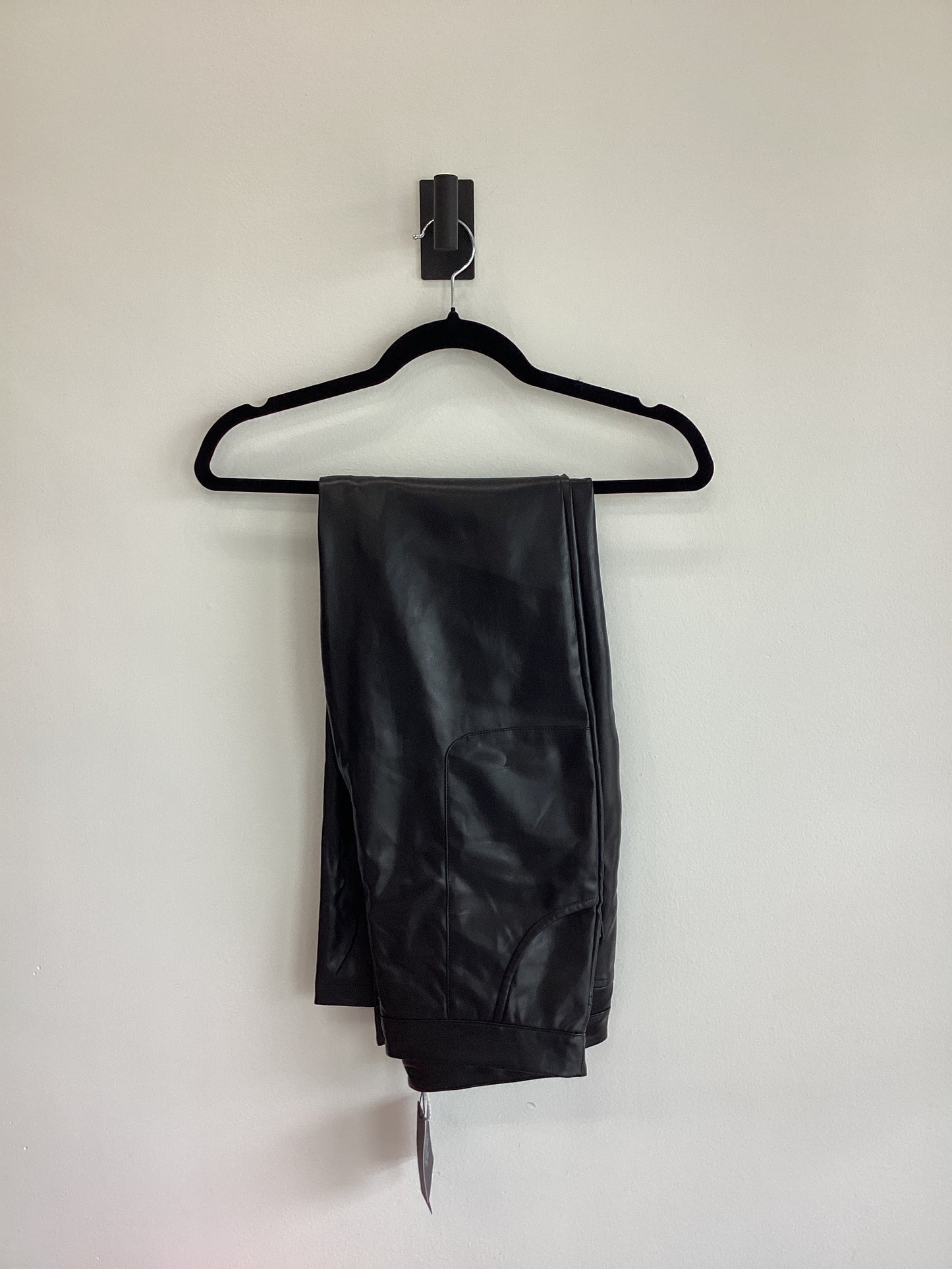 Black High-Waisted Faux Leather Pants
