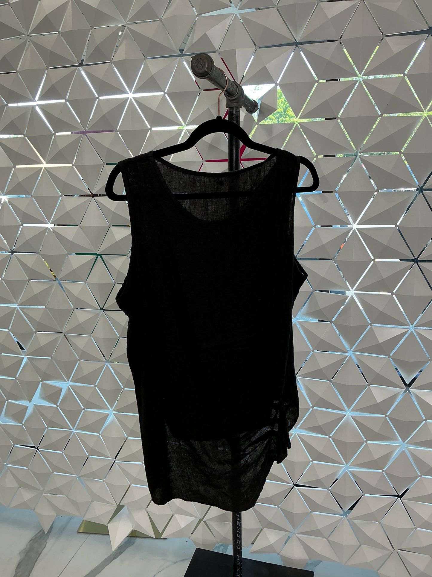 Black Linen Tank Top