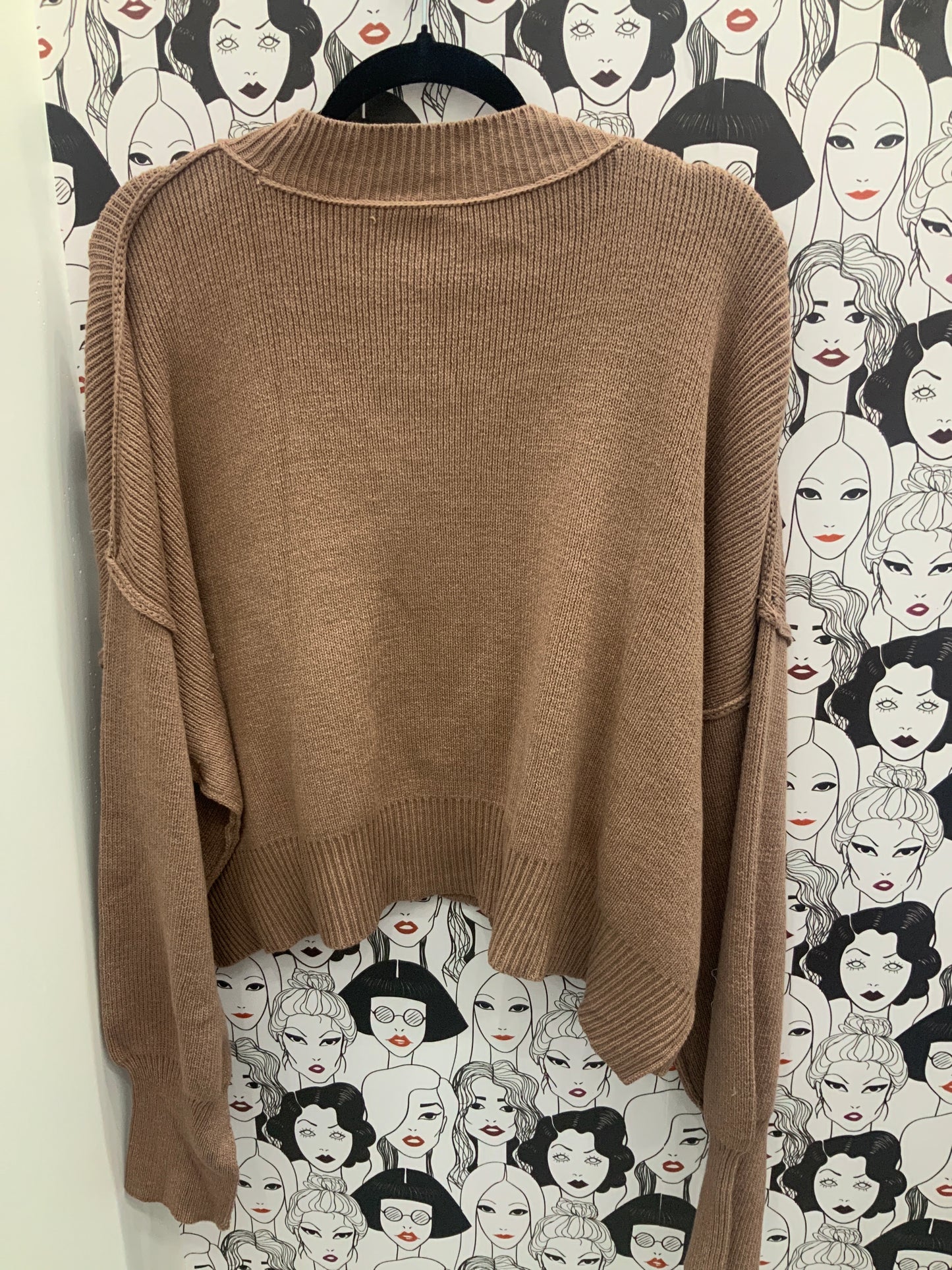 Oversized Crop Sweater Brown