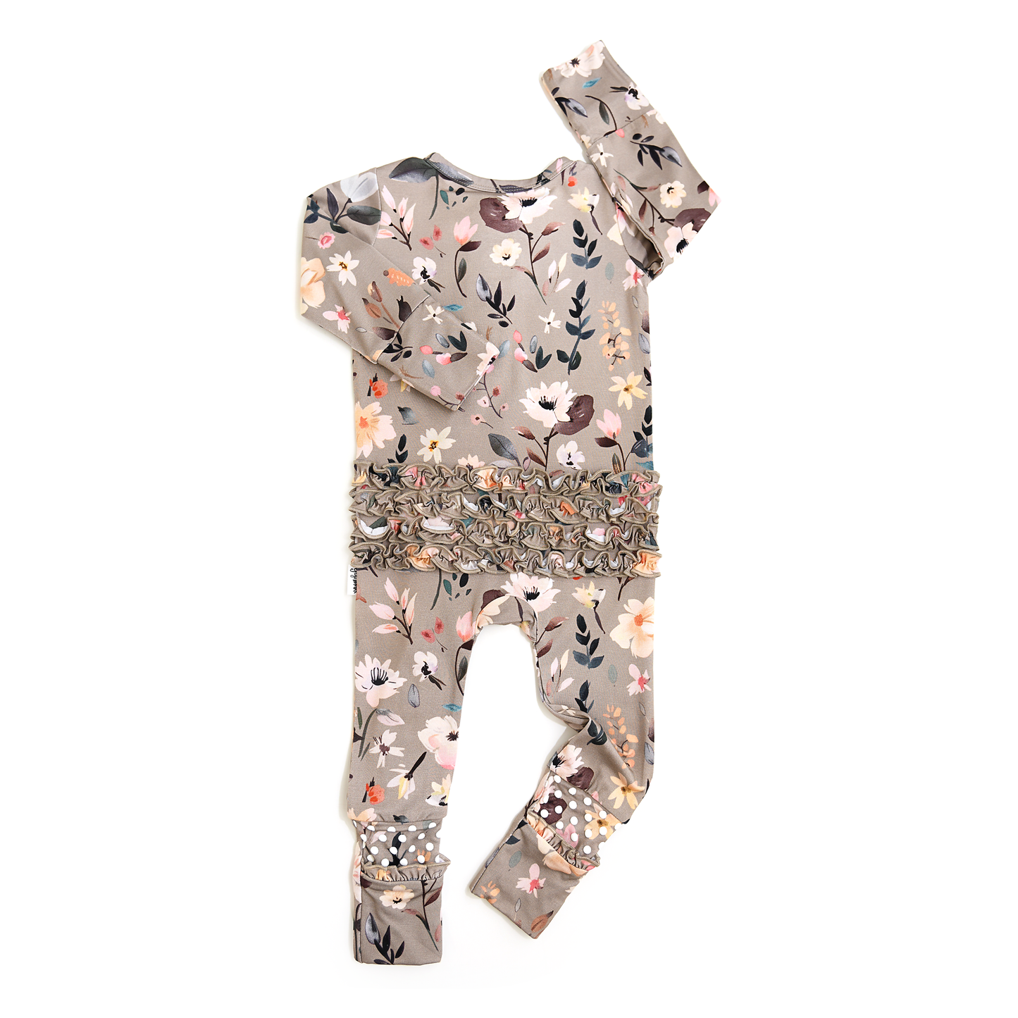 Tatum RUFFLE ZIP Bamboo One Piece Floral Baby Clothing: 3-6m
