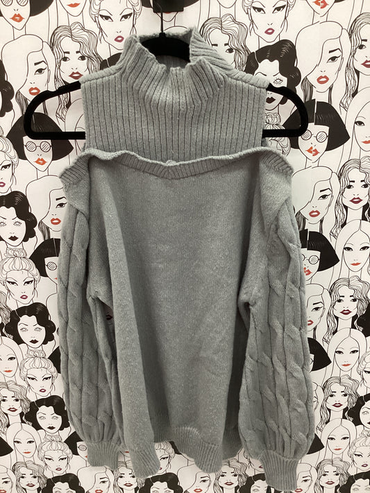 Cold shoulder knit top