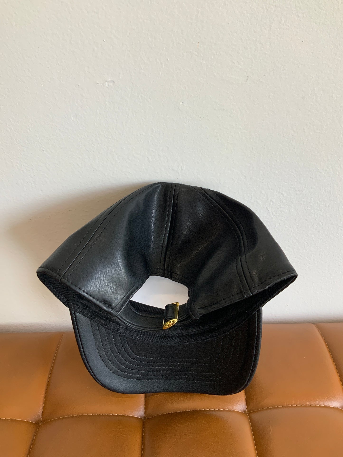 Luxury Black Leather Hat