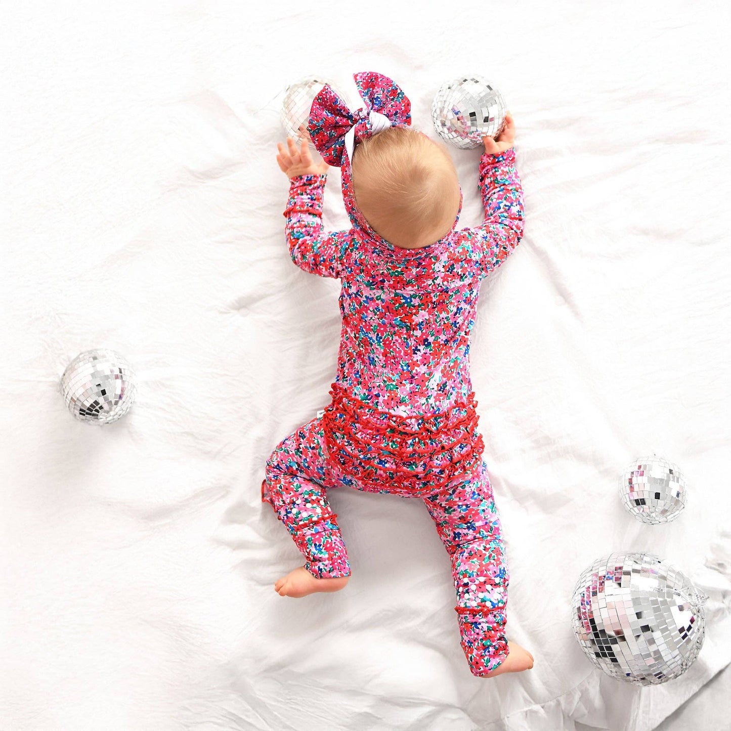 Juliette RUFFLE ZIP Valentines Day Bamboo Baby One Piece: 0-3m