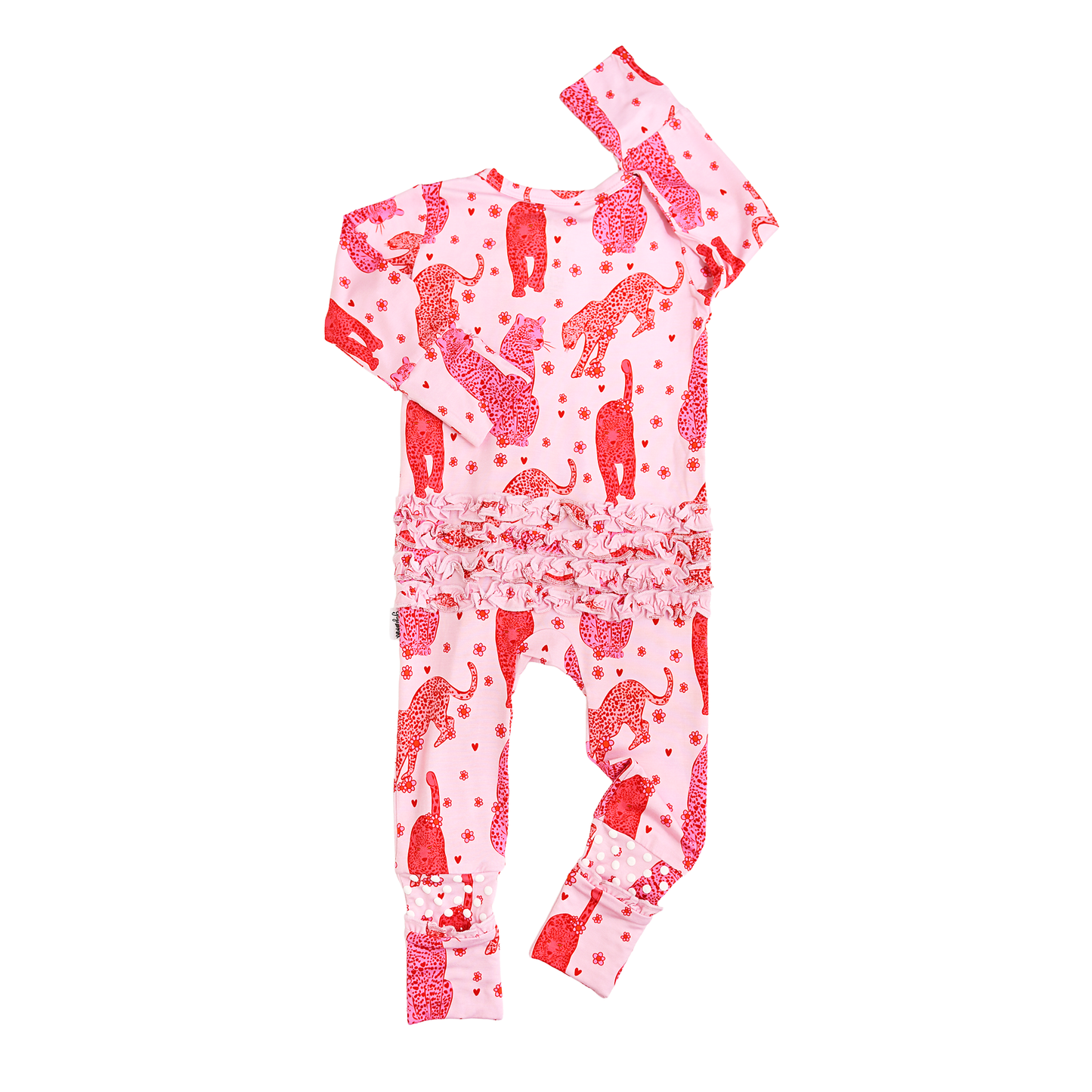 Cambrie RUFFLE ZIP Valentines Day Bamboo 1PC Two Way Zipper: 0-3m