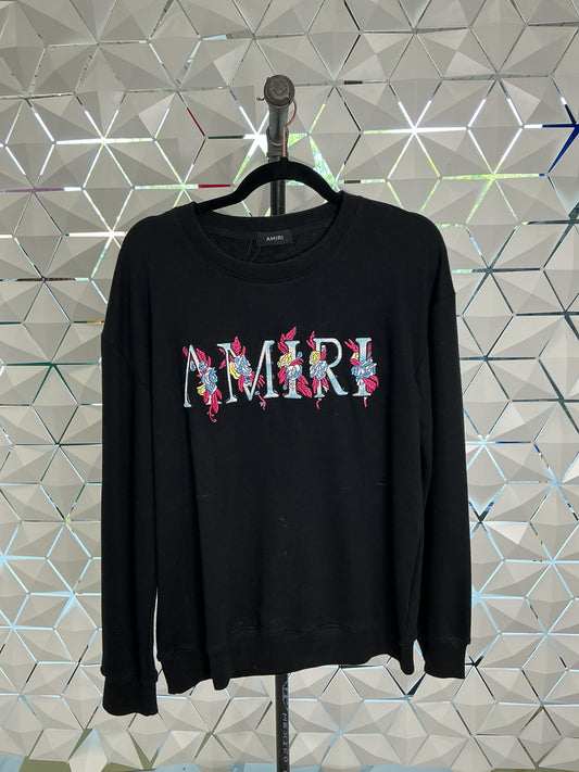 Luxury Black Crewneck Sweatshirt