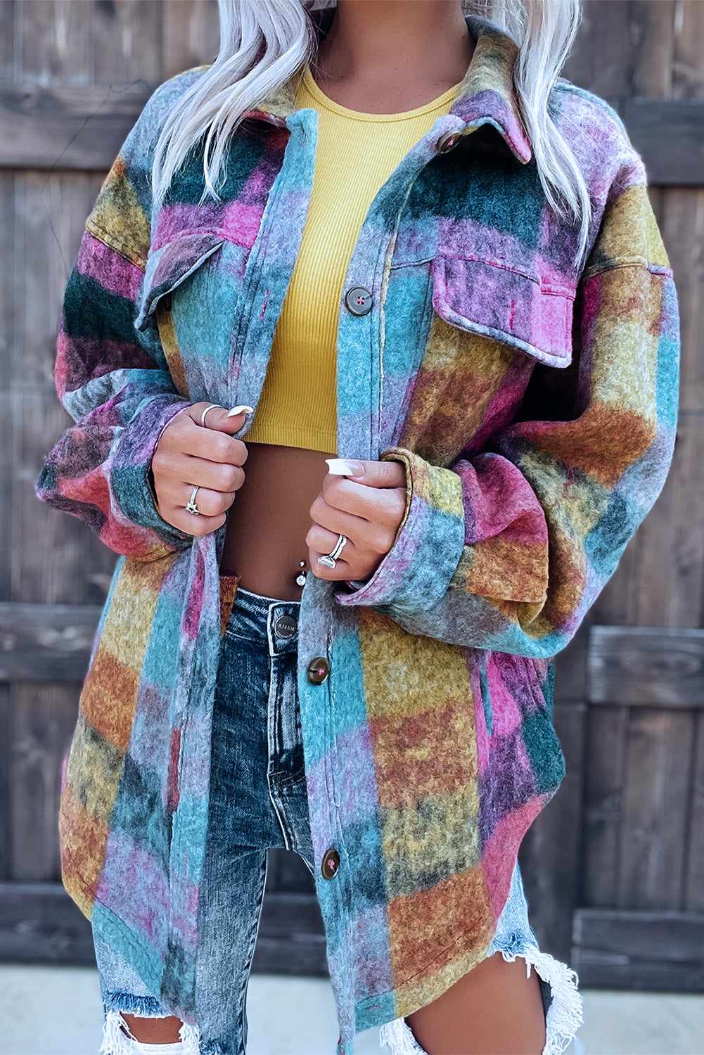 Flannel Multi-color Shacket