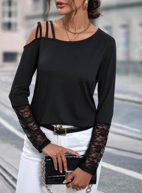 Off the Shoulder Mesh Blouse