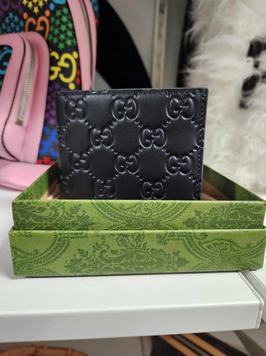 G.G Embossed Bifold Black