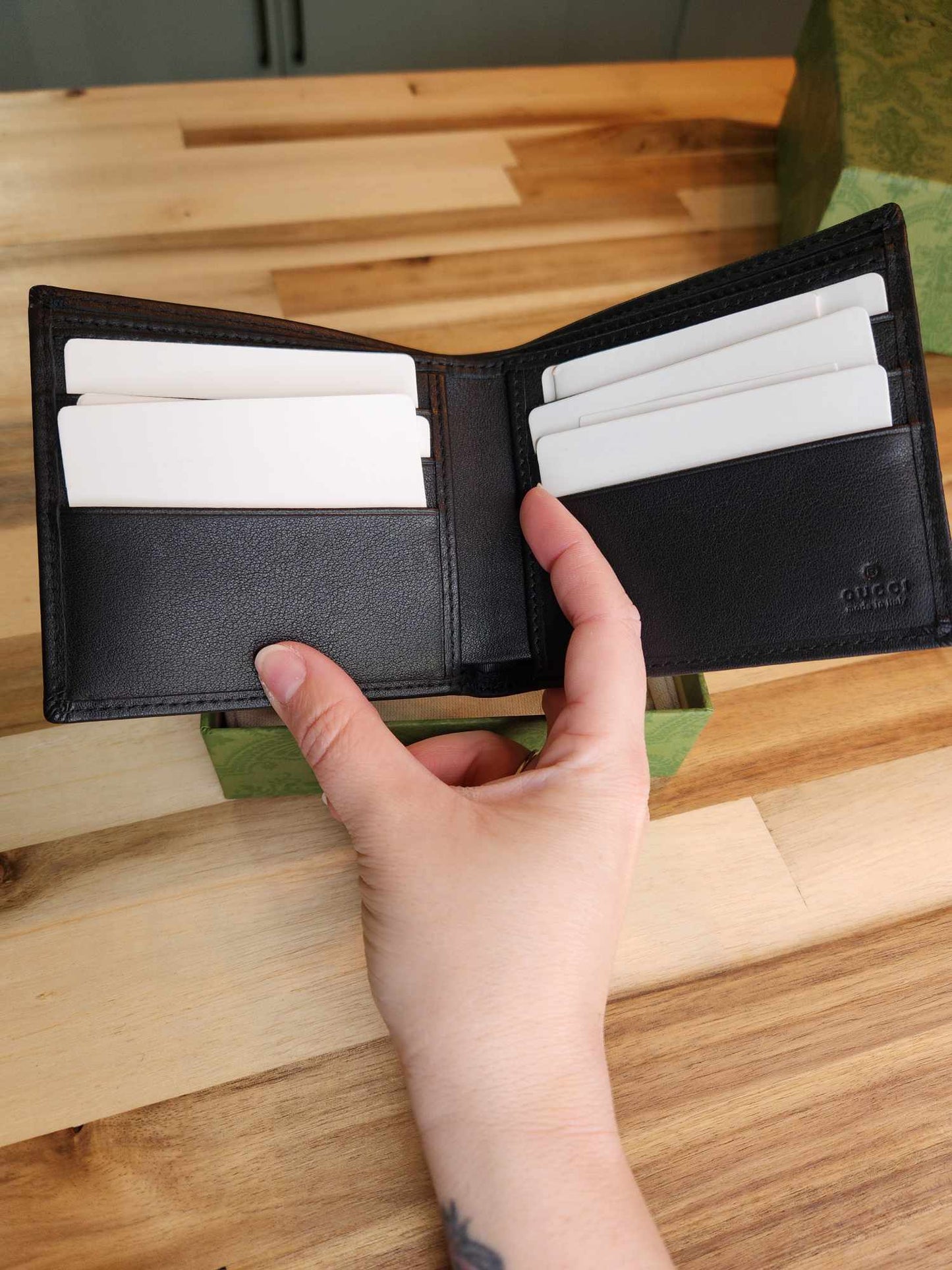 G.G Classic Small Stripe Embossed Bifold