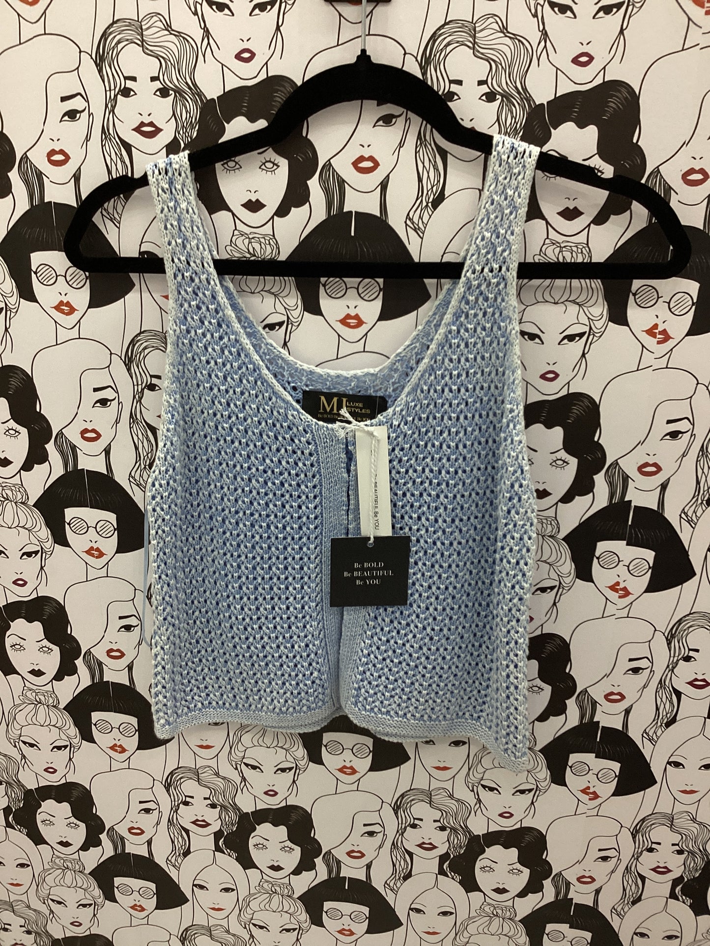 Light blue knitted top