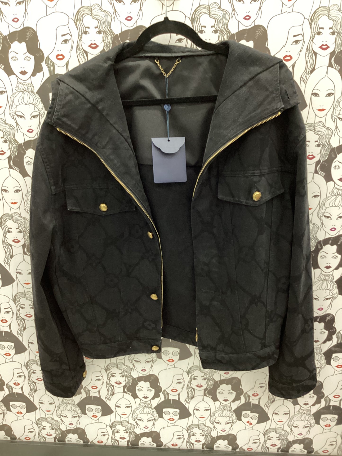 Luxury black denim jacket oversized