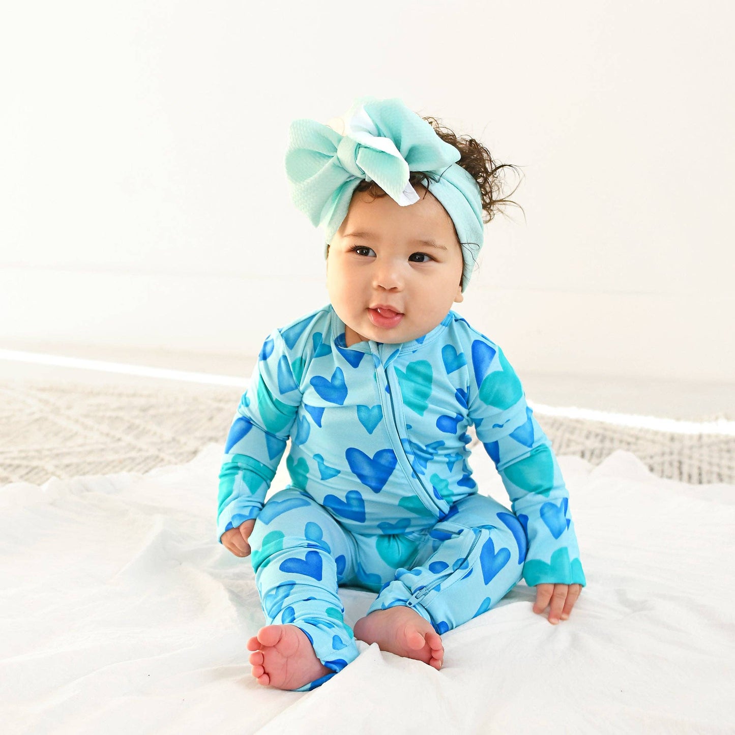 Cruz ZIP Valentines Day Bamboo One Piece Two Way Zipper Baby: 3-6m