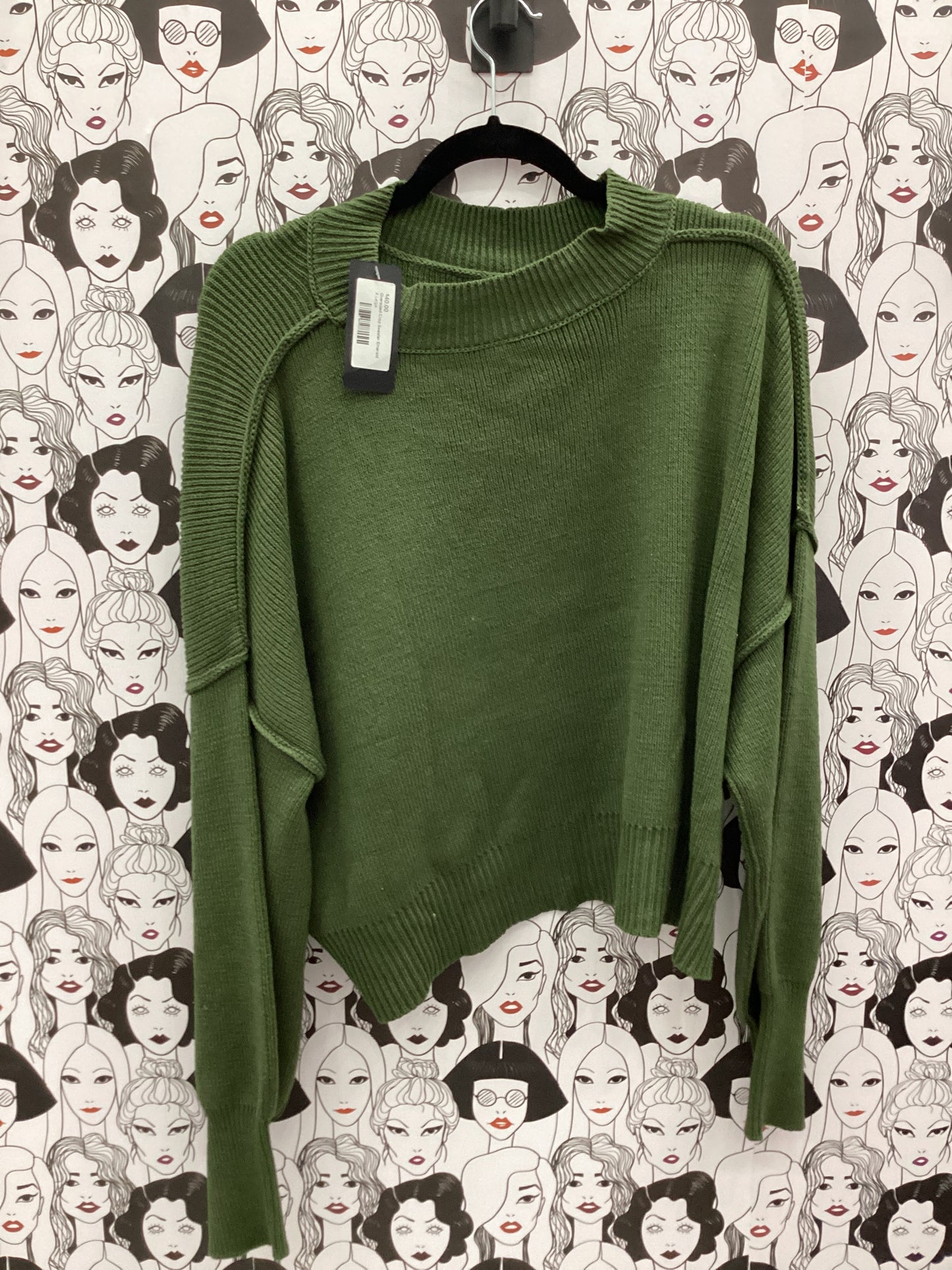 Oversized Crop Sweater Emerald