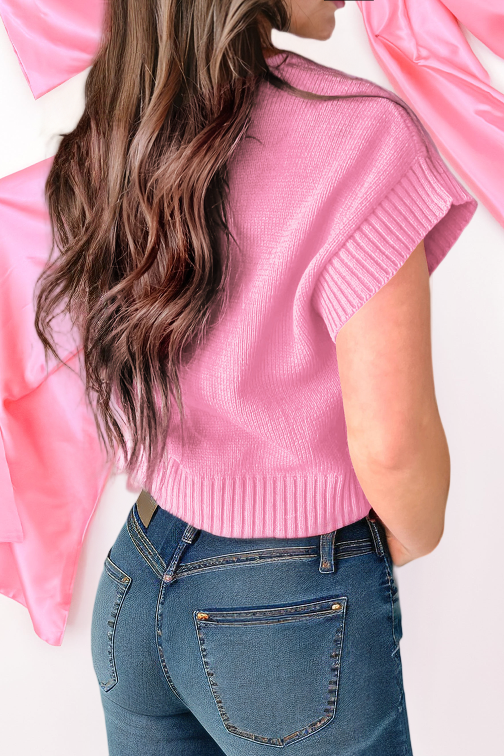 Valentine Heart Graphic Cropped Sweater (S-XL): Red / S