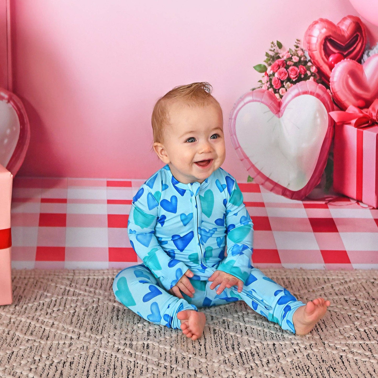Cruz ZIP Valentines Day Bamboo One Piece Two Way Zipper Baby: 3-6m