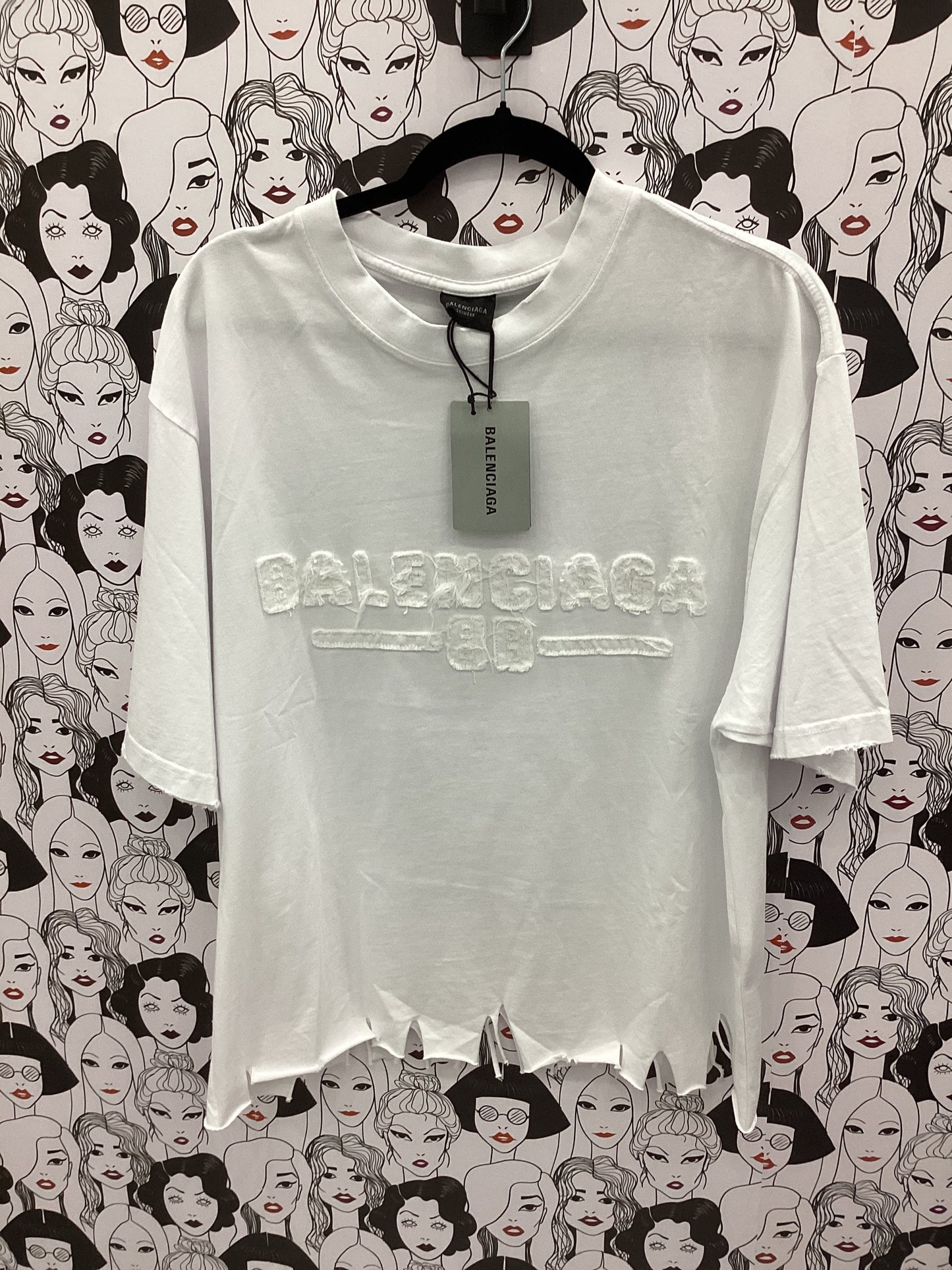 Luxury white graphic top