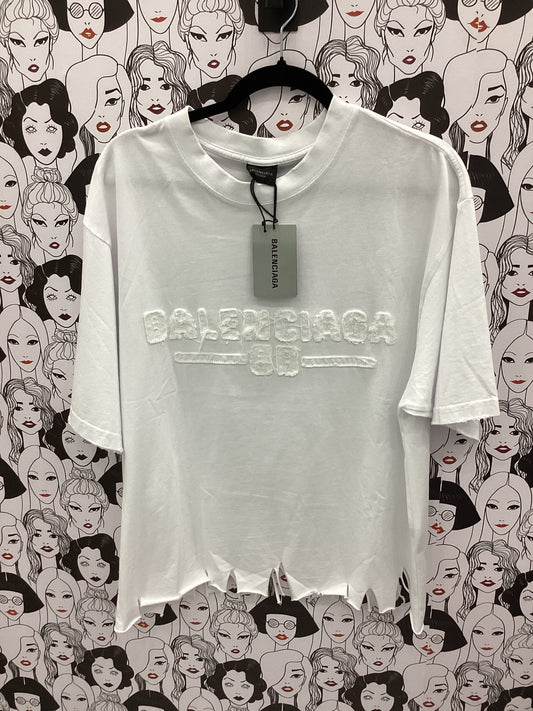 Luxury white graphic top