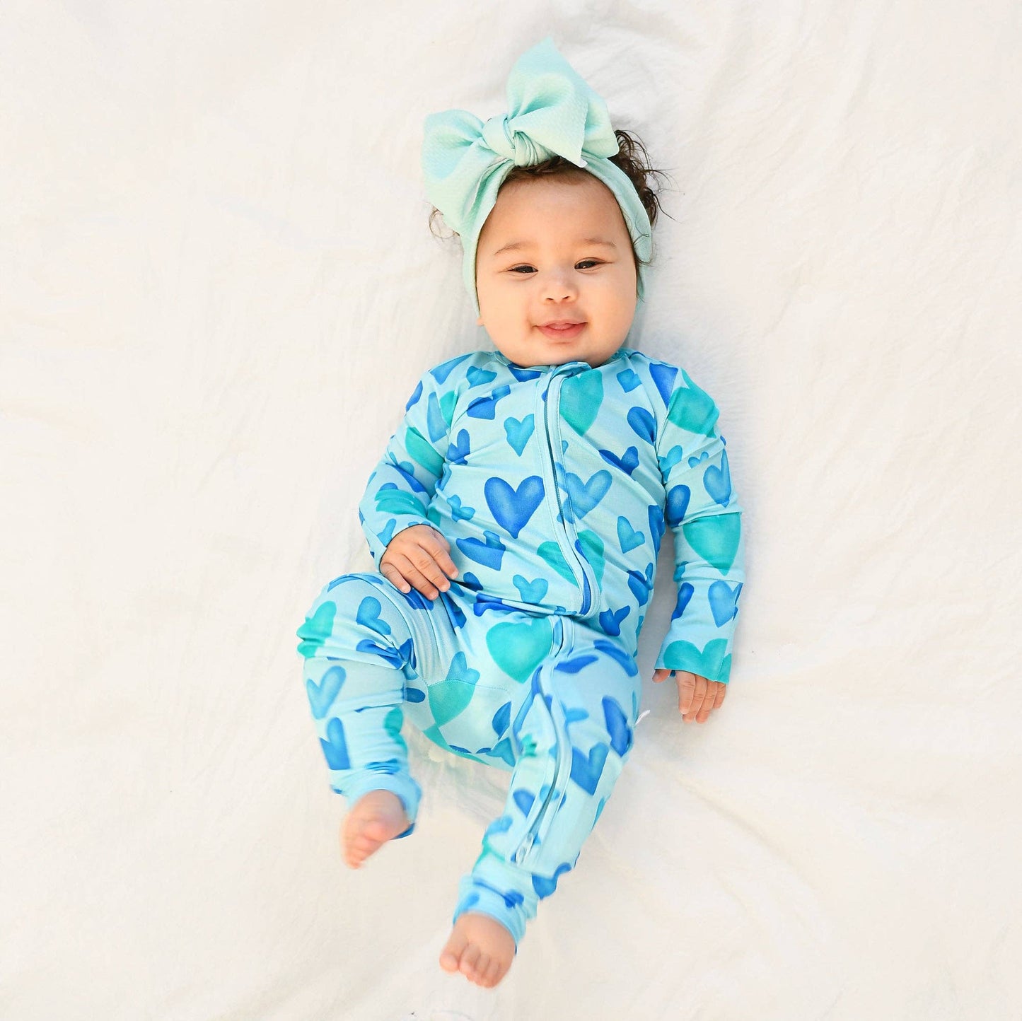 Cruz ZIP Valentines Day Bamboo One Piece Two Way Zipper Baby: 3-6m