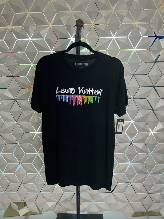 Luxury Black Graffiti Rainbow Tee