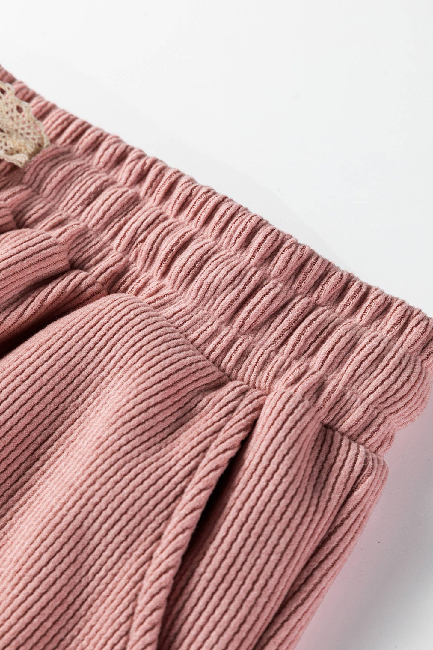 Drawstring Pullover Hoodie and High Waist Pants Corduroy Set: LEOPARD BROWN / Missy / L
