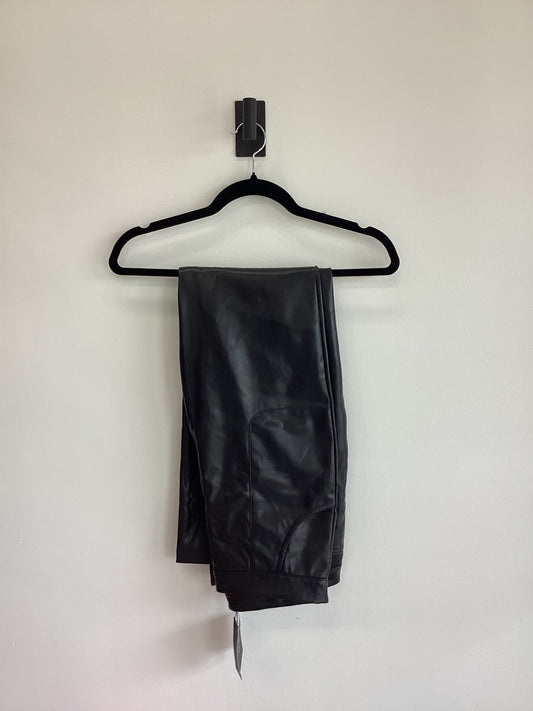 Black High-Waisted Faux Leather Pants