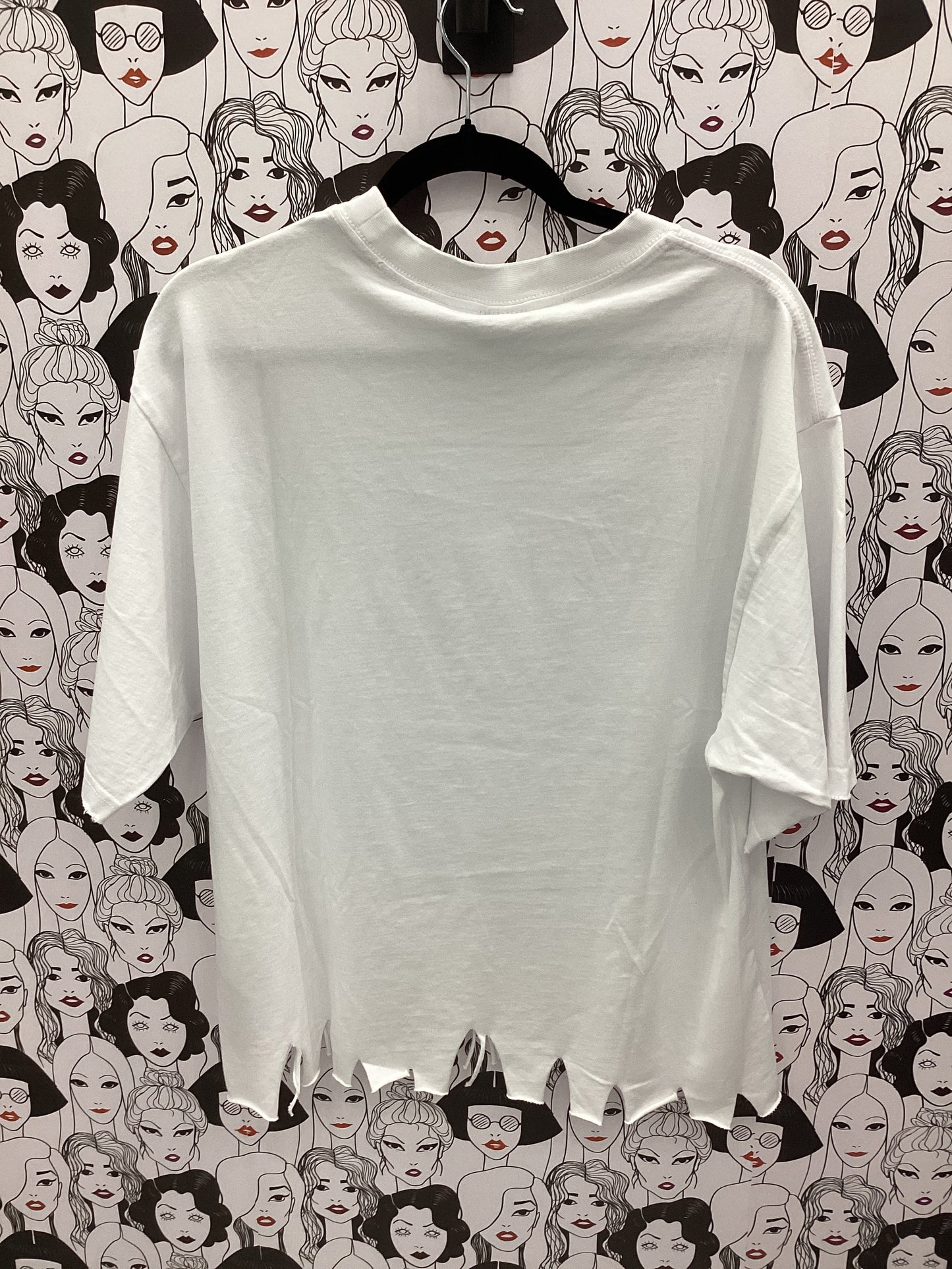 Luxury white graphic top