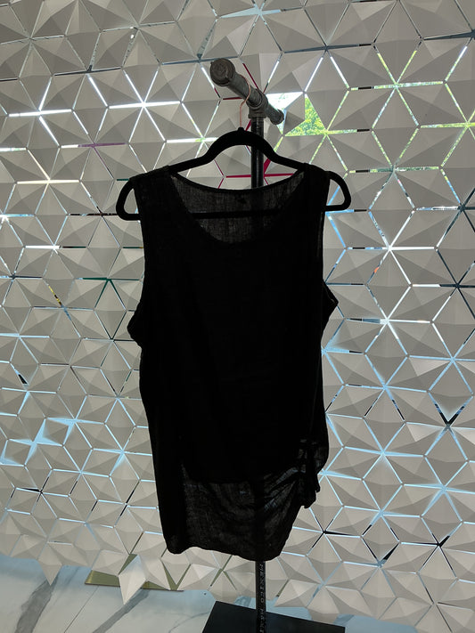 Black Linen Tank Top