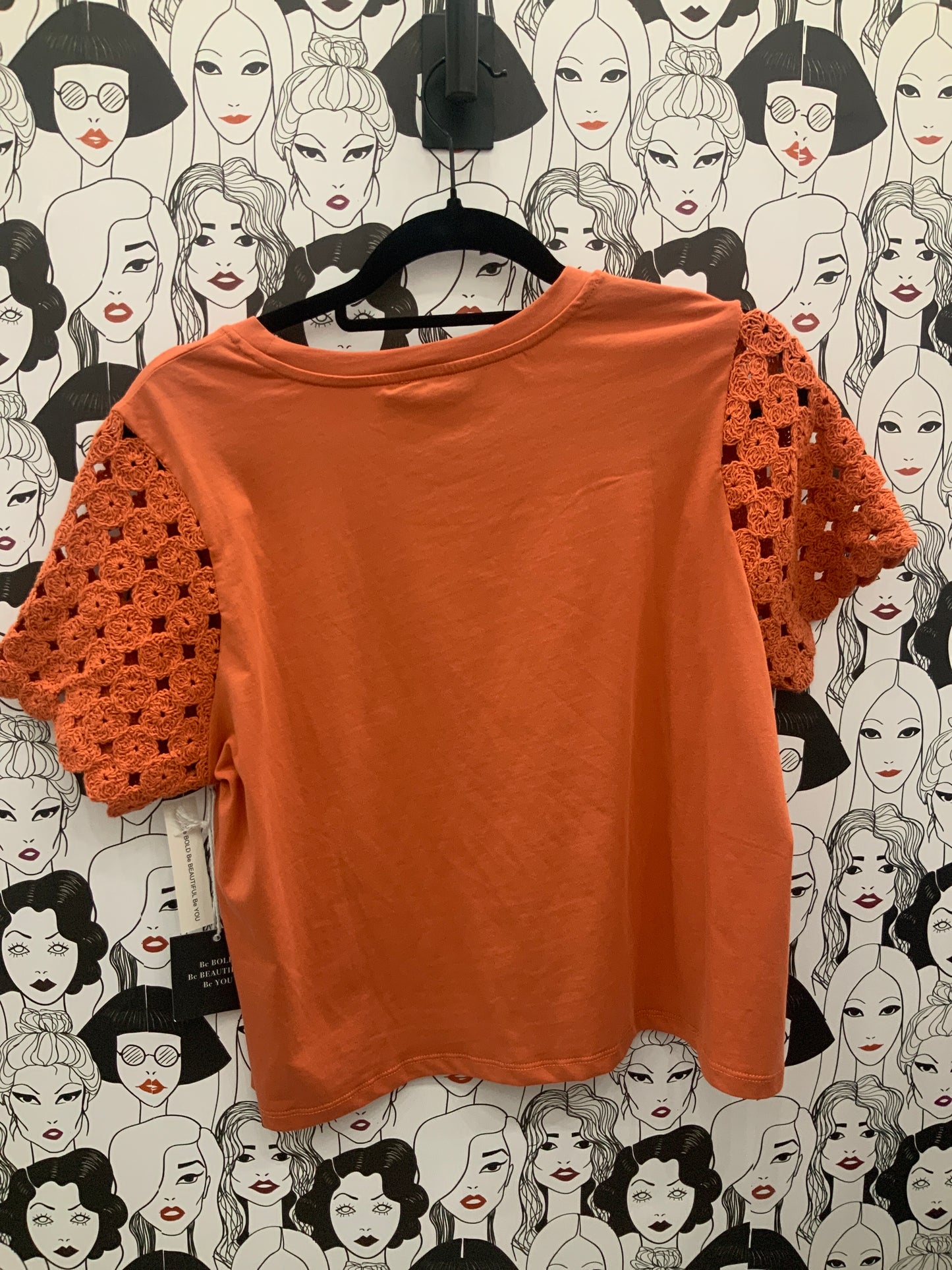 Orange Blouse Short Sleeved