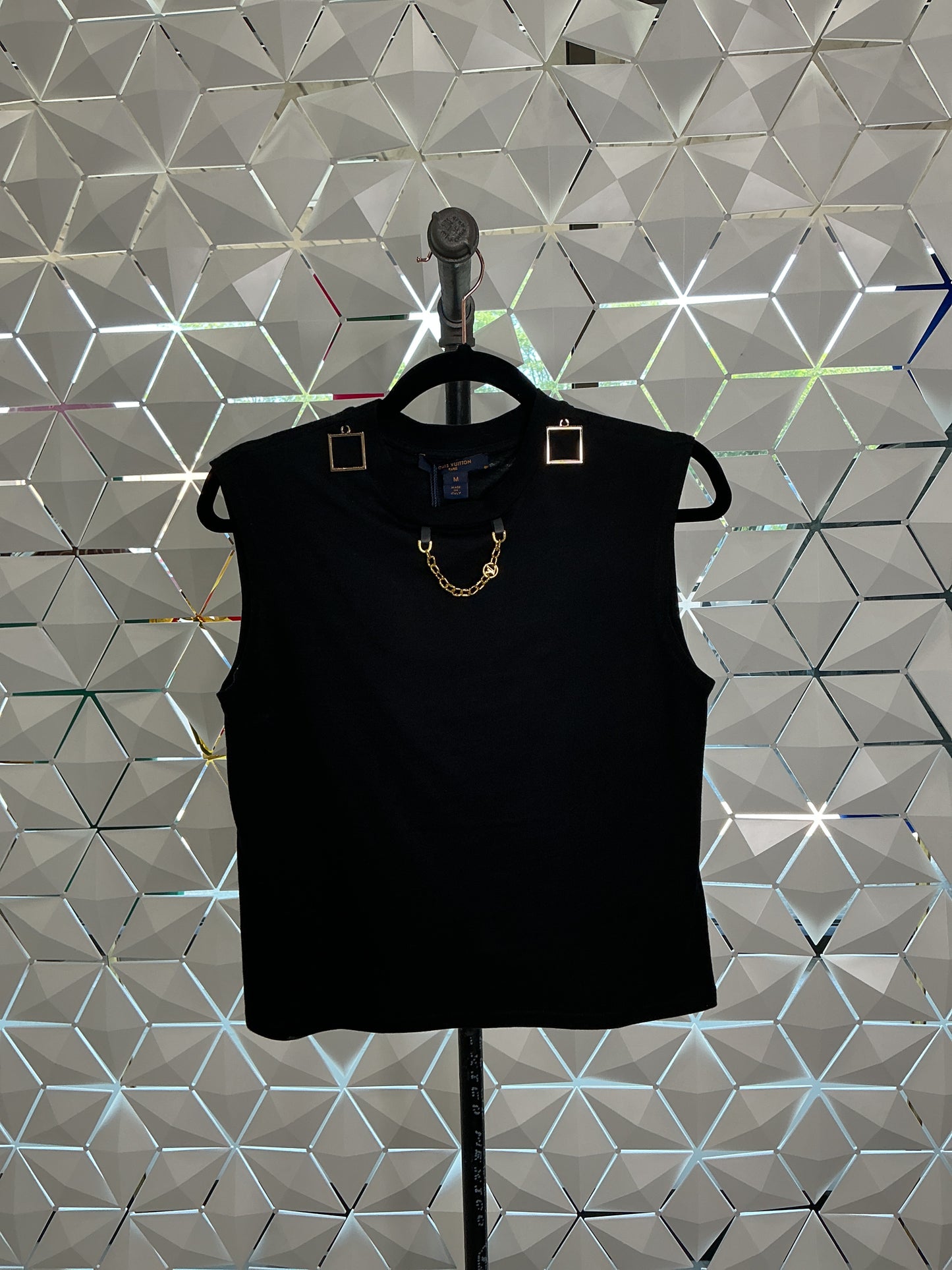 Luxury Black Tank with Gold Chain