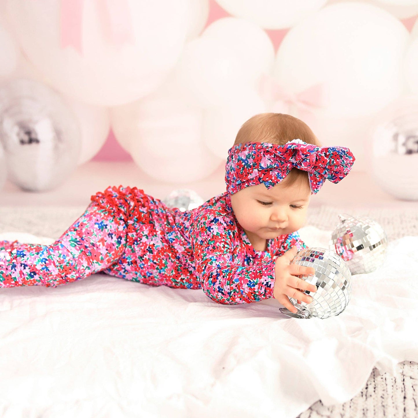 Juliette RUFFLE ZIP Valentines Day Bamboo Baby One Piece: 0-3m