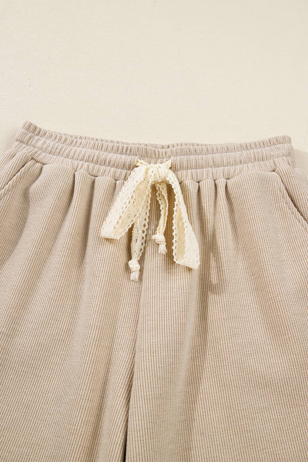 Drawstring Pullover Hoodie and High Waist Pants Corduroy Set: LEOPARD BROWN / Missy / L