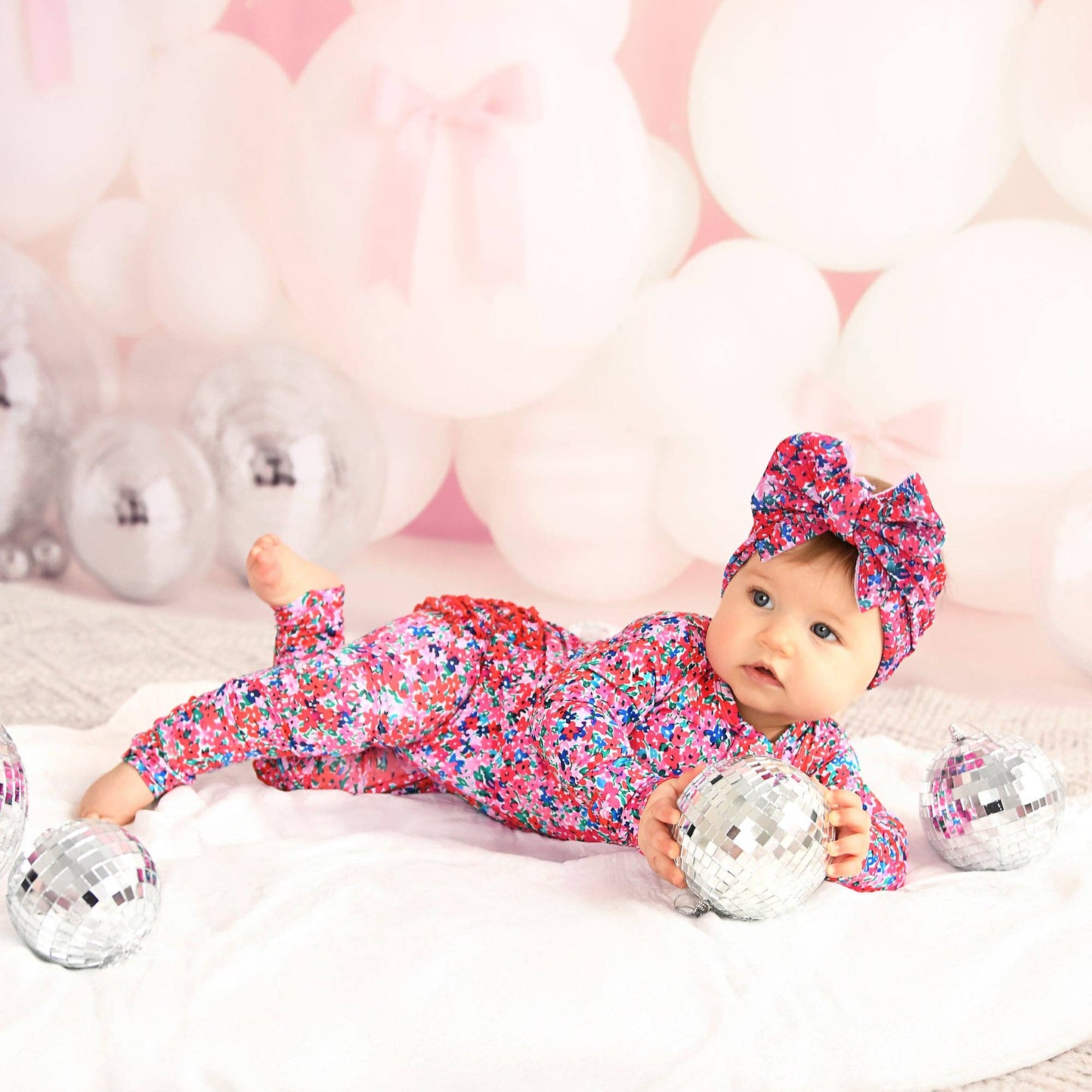 Juliette RUFFLE ZIP Valentines Day Bamboo Baby One Piece: 0-3m