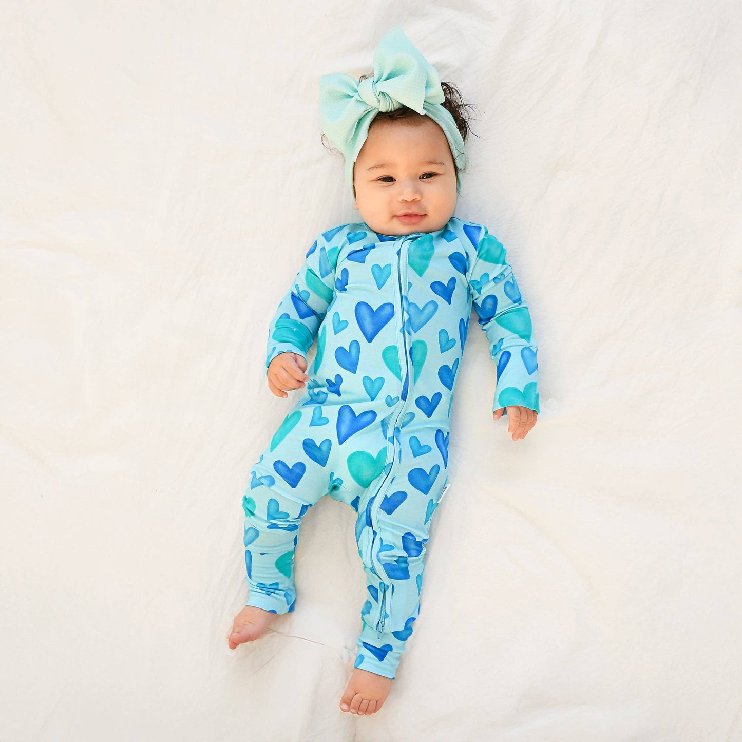 Cruz ZIP Valentines Day Bamboo One Piece Two Way Zipper Baby: 3-6m