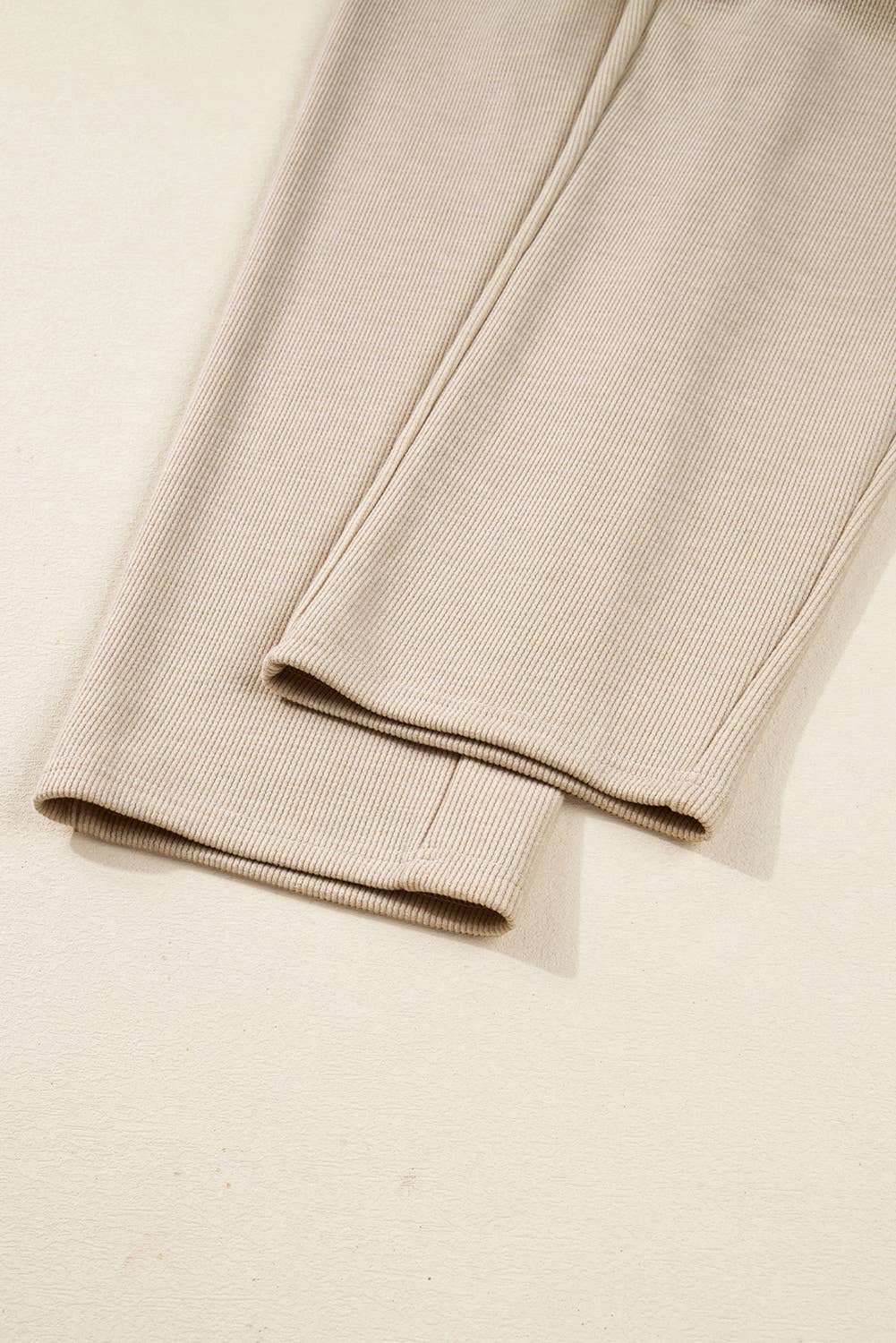 Drawstring Pullover Hoodie and High Waist Pants Corduroy Set: LEOPARD BROWN / Missy / L