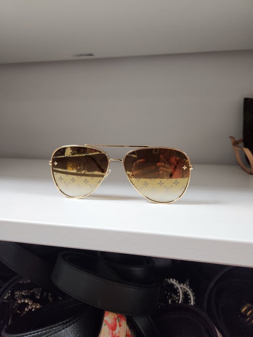 Logo Mirrored Aviator Sunglasses